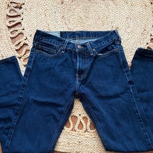 Hollister Women's Dark Blue Straight Jeans